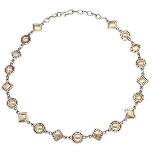 James Avery retired 14k and sterling silver geometric necklace, 18 inch.